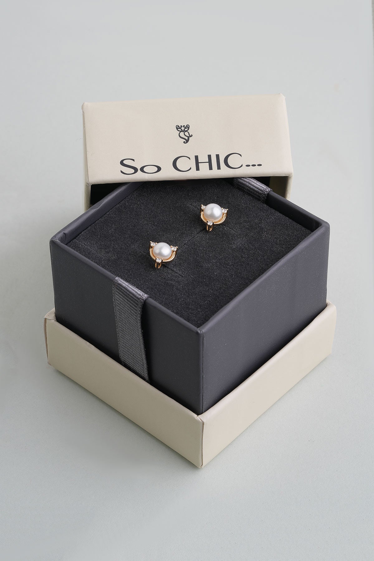 Diamond Collection 14 K Sarı Altın 0,07 Karat Pırlanta Doğal Inci Küpe Dw04280133644