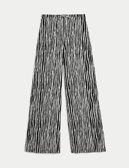 Wide Leg Desenli Pantolon