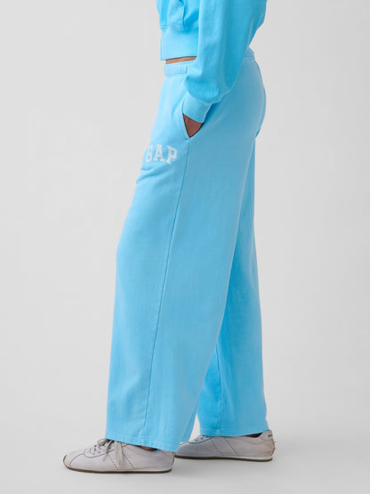 Açık Mavi Gap Logo Fransız Havlu Kumaş Wide-leg Jogger Eşofman Altı