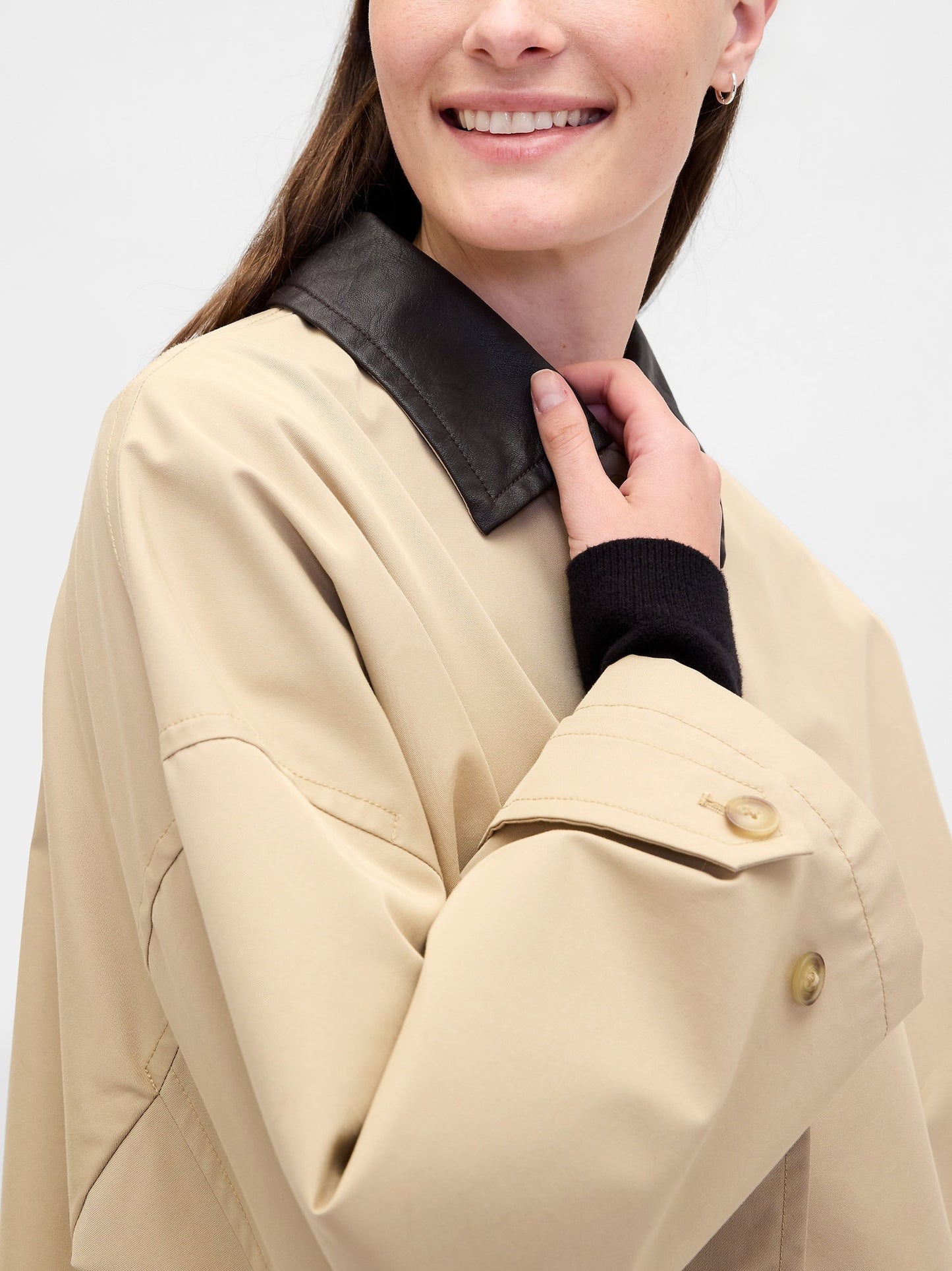 Krem Twill Oversized Trençkot
