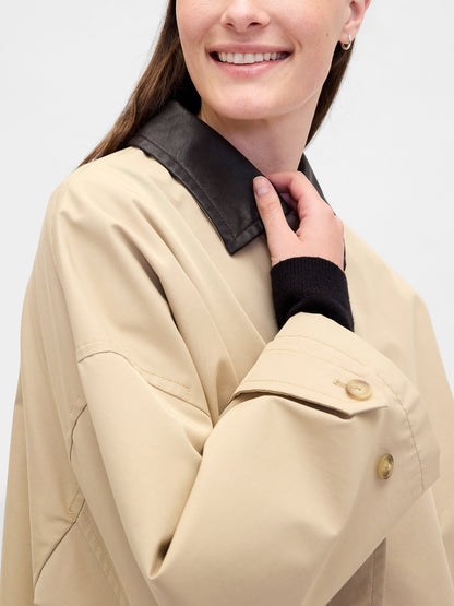 Krem Twill Oversized Trençkot