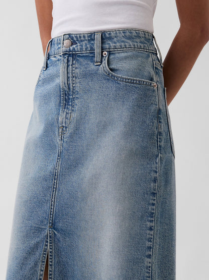 Mavi High Rise Denim Midi Kalem Etek