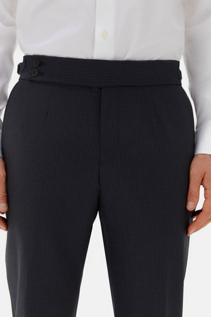 Damat Silim Fit Antrasit Çizgili Kumaş Pantolon