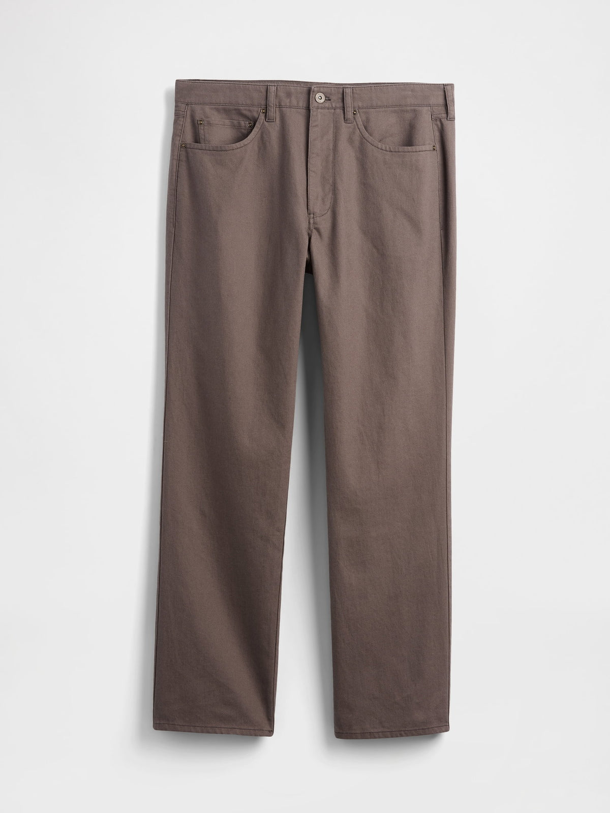 Kahverengi Keten Karışımlı Relaxed Straight Pantolon
