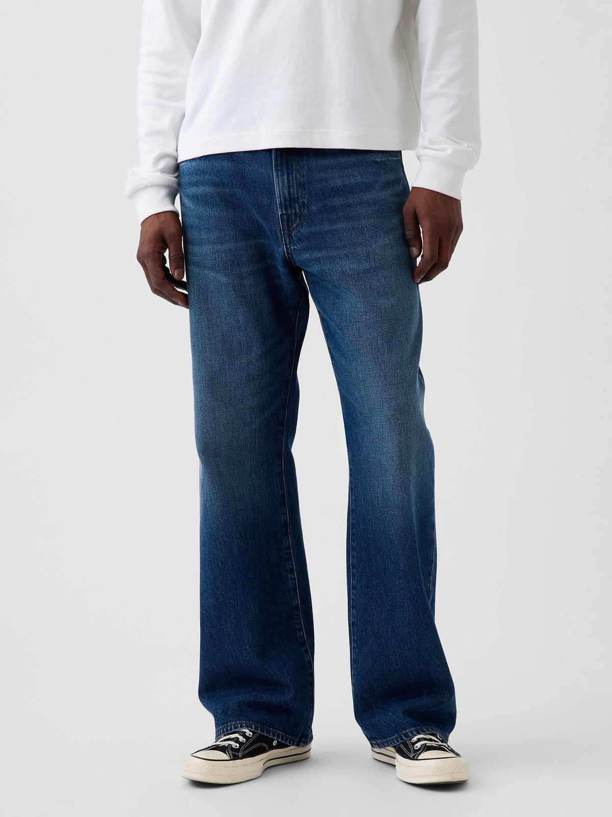 Koyu Mavi Loose Boot Jean Pantolon