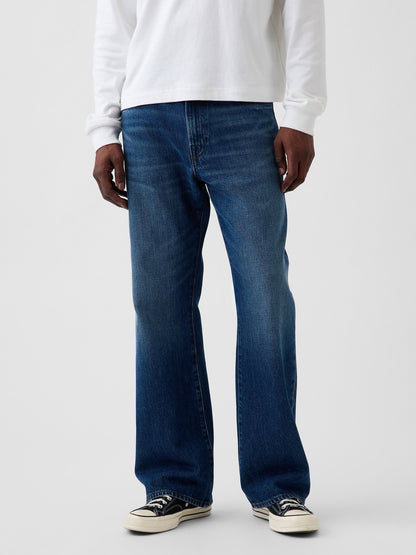 Koyu Mavi Loose Boot Jean Pantolon