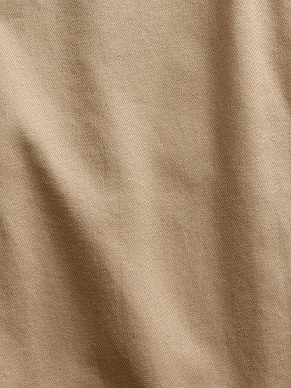 Bej Keten Pamuk Karışımlı Relaxed Straight Pantolon