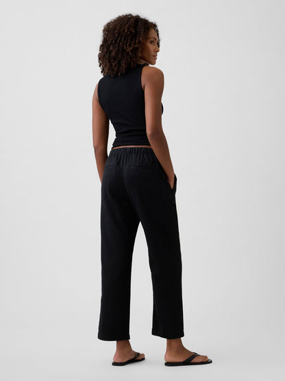 Siyah Mid Rise Easy Twill Pantolon