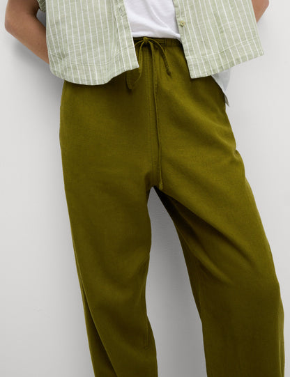 Tapered Fit Keten Pantolon