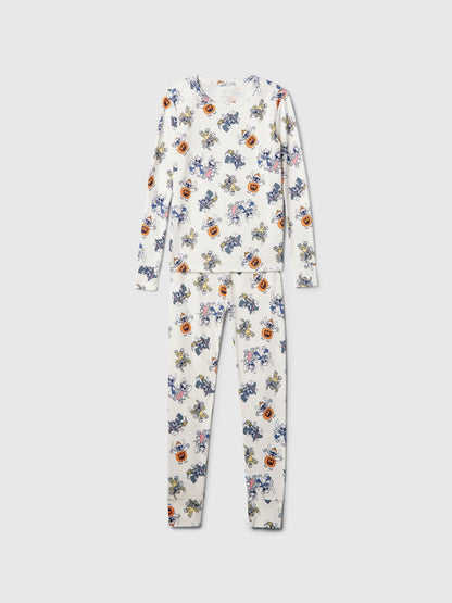 Çok Renkli Organik Pamuk Disney Halloween Desenli Pijama Takımı