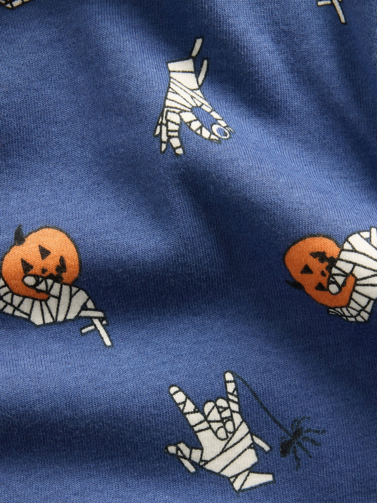 Mavi Organik Brushed Pamuk Pijama Takımı