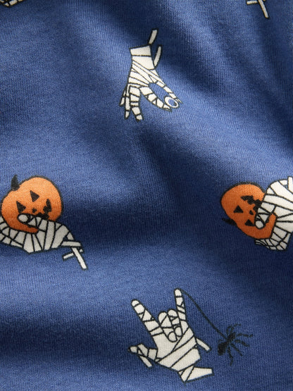 Mavi Organik Brushed Pamuk Pijama Takımı