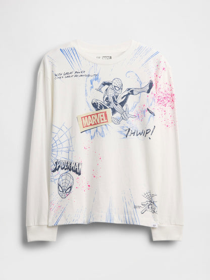 Beyaz Marvel Grafik T-shirt