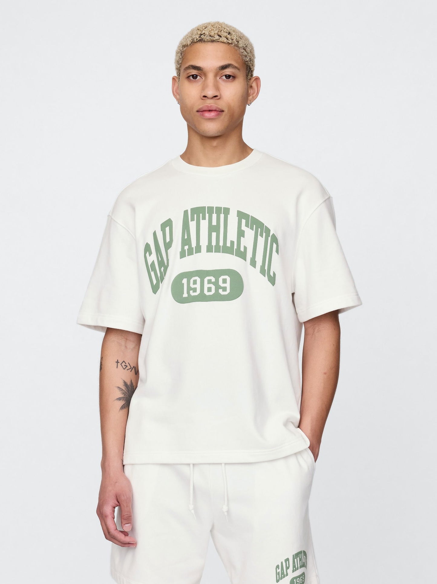 Beyaz Vintagesoft Athletic Gap Logo Sweatshirt