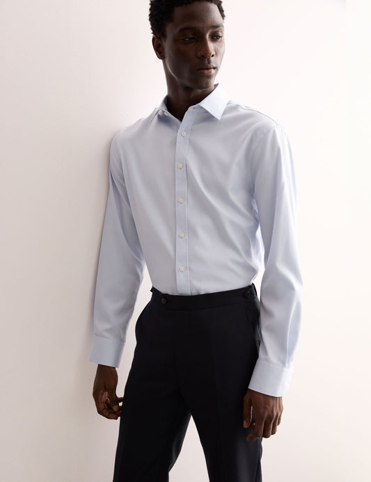Tailored Fit Lüks Pamuklu Dokulu Gömlek