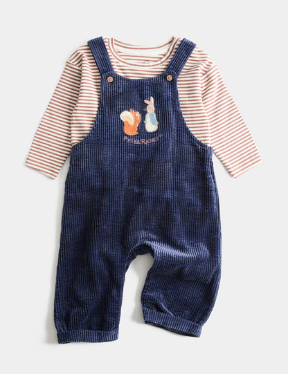Pamuklu Peter Rabbit™ Salopetli Bebek Takımı