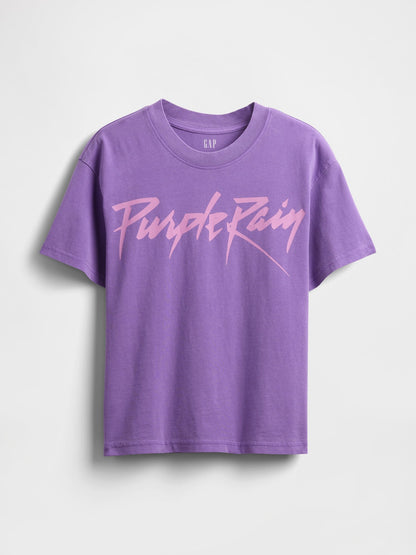 Mor Purple Rain Relaxed Grafik Baskılı T-shirt