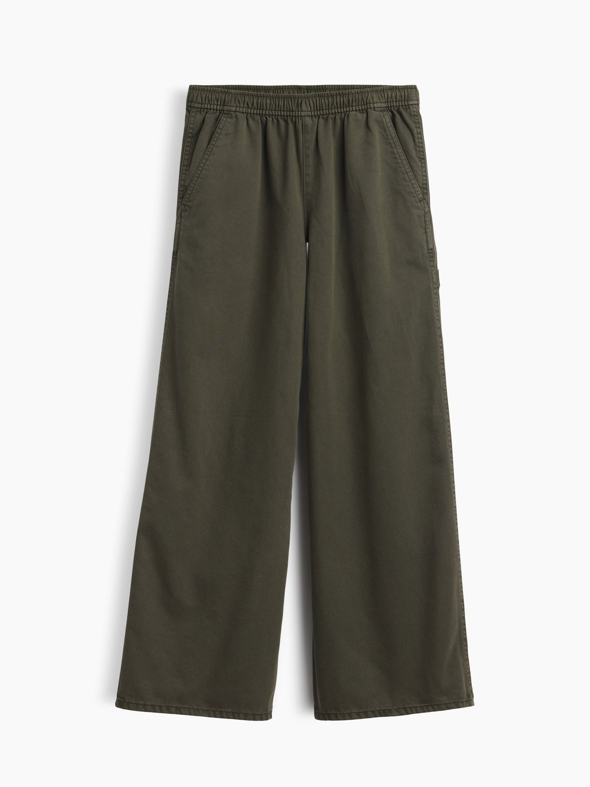 Haki Easy Wide-leg Utility Pantolon