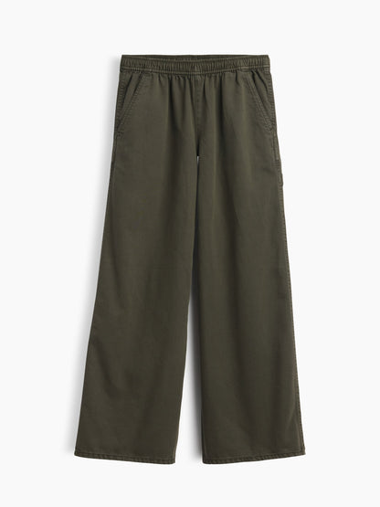 Haki Easy Wide-leg Utility Pantolon