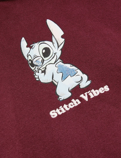 Pamuk Zengin Lilo & Stitch Kapüşonlu Sweatshirt (6–16 Yaş)