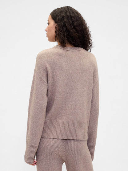 Açık Pembe Cashsoft Relaxed Crewneck Kazak