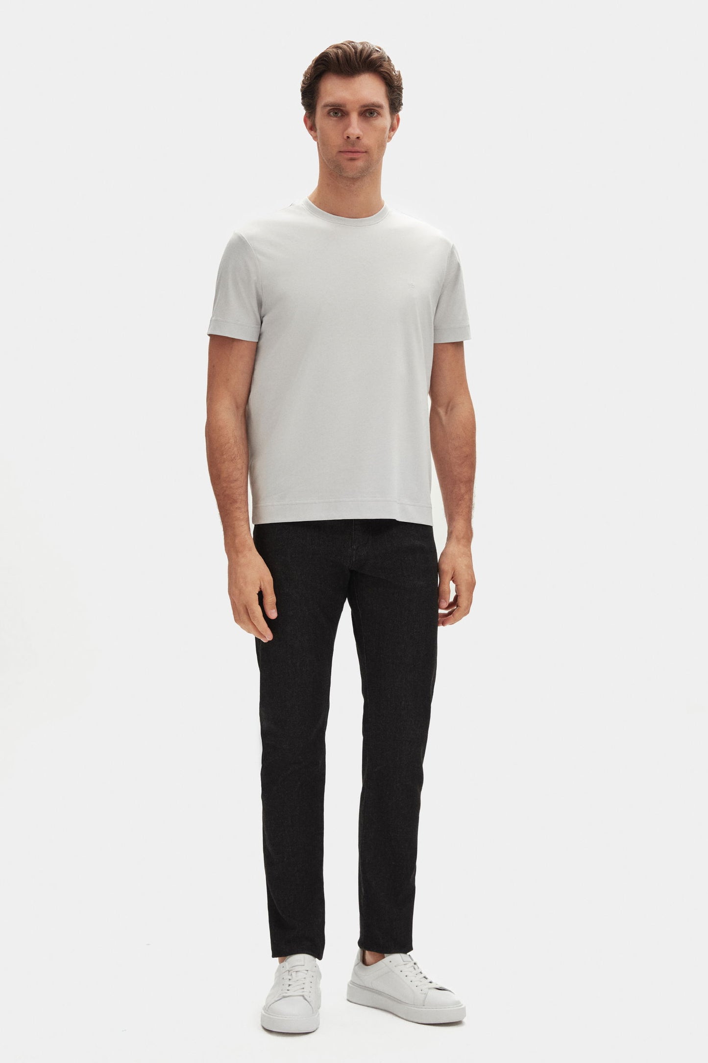 Damat Regular Fit Gri %100 Pamuk Merserize T-shirt