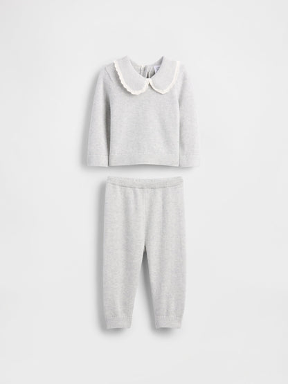 Açık Gri Sweater Outfit Set
