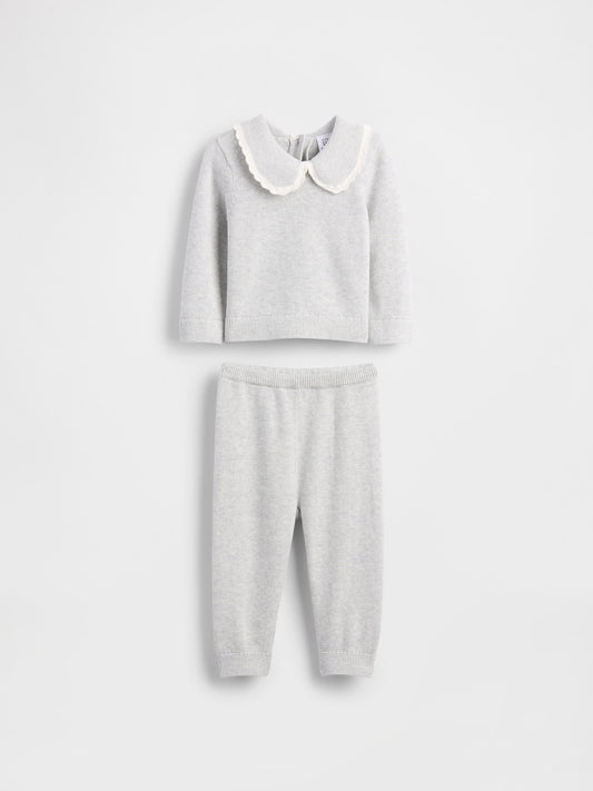 Açık Gri Sweater Outfit Set