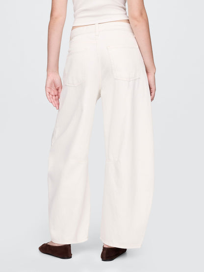Kırık Beyaz High Rise Ultrasoft Horseshoe Jean Pantolon