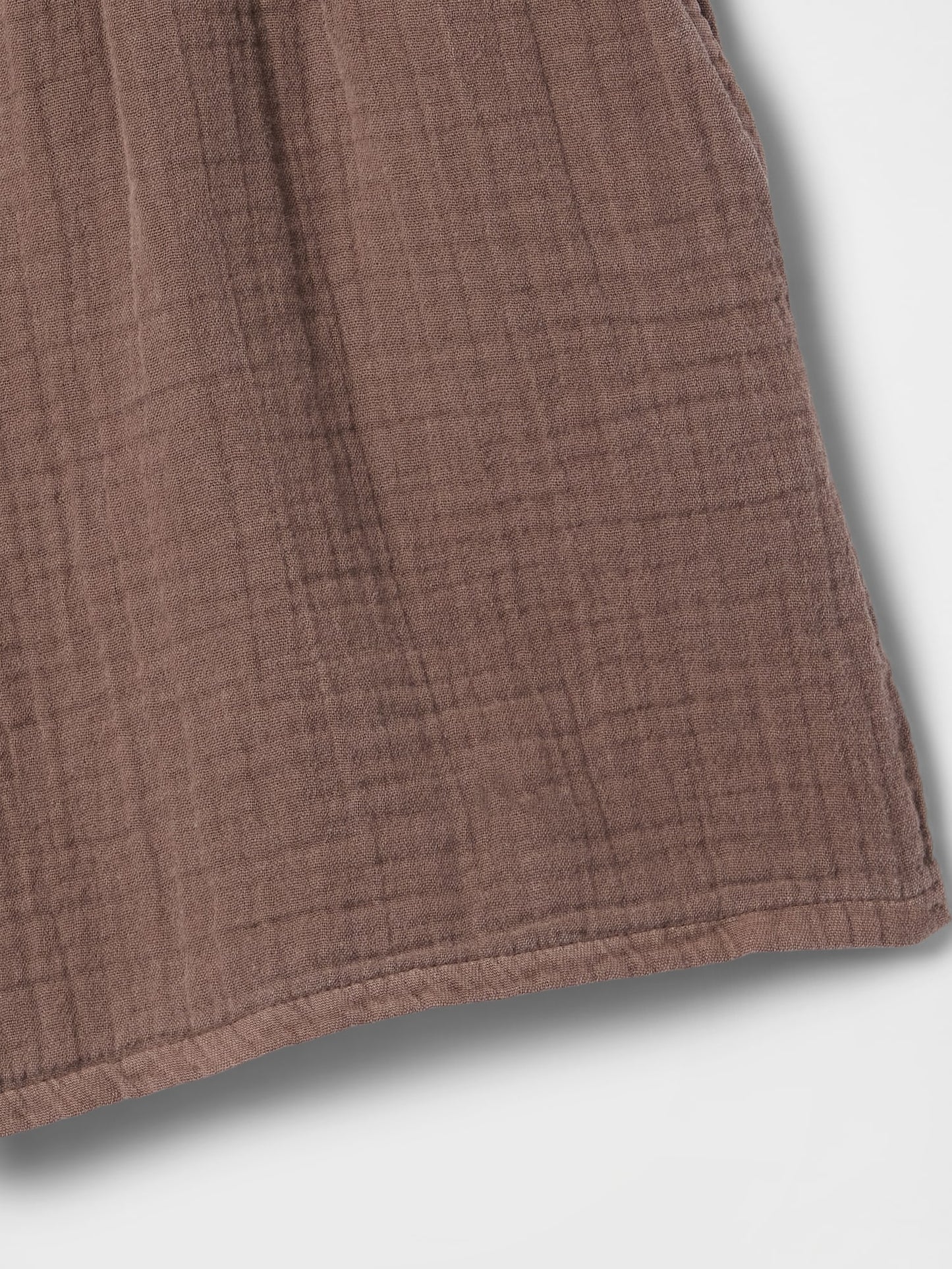 Kahverengi Crinkle Gauze Easy Şort