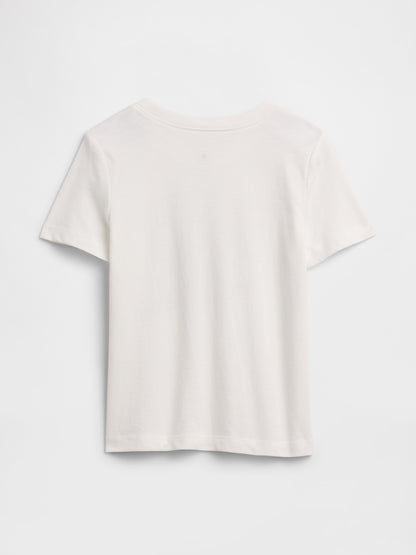 Beyaz Grafik Baskılı T-shirt