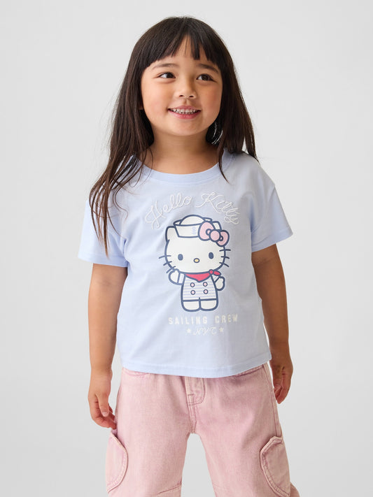 Açık Mavi Hello Kitty Grafik Baskılı T-shirt