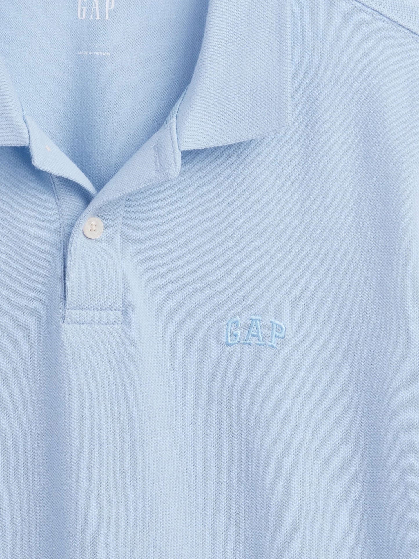 Açık Mavi Gap Logo Piqué Polo Yaka T-shirt