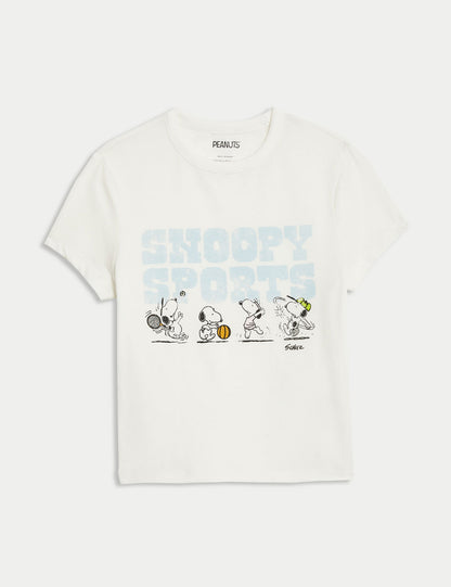 Saf Pamuklu Snoopy T-shirt (6-16 Yaş)