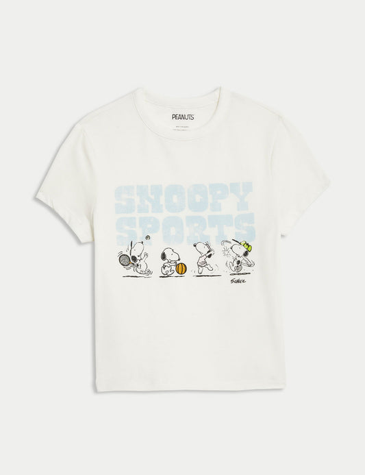 Saf Pamuklu Snoopy T-shirt (6-16 Yaş)