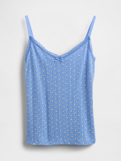 Mavi Pointelle Pijama Tank Top