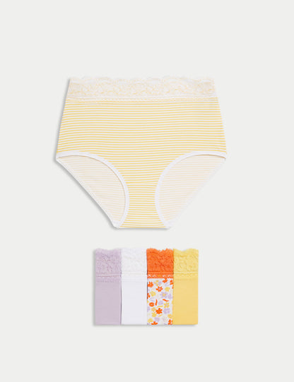 5'li Dantel Detaylı Full Brief Külot Seti