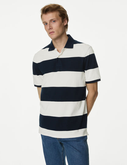 Saf Pamuklu Kısa Kollu Polo Yaka T-shirt