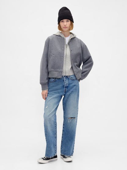 Gri Cashsoft Sweatshirt Fermuarlı Sweatshirt