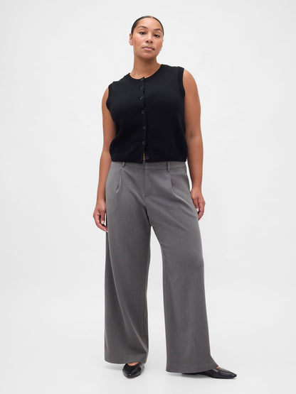 Açık Gri 365 Low Rise Brushed Twill Pileli Pantolon