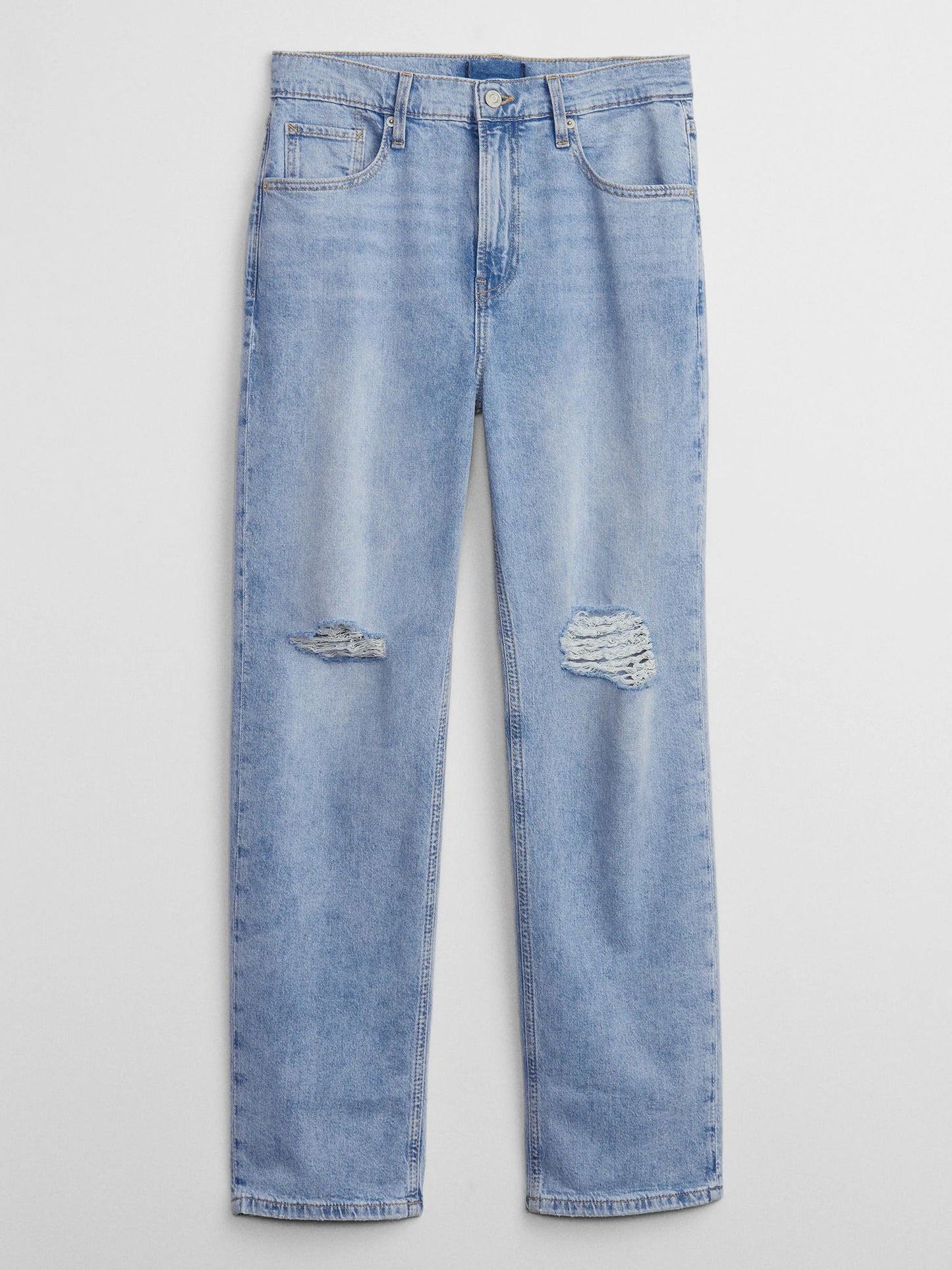 Açık Mavi High Rise Destructed 90s Loose Washwell™ Jean Pantolon