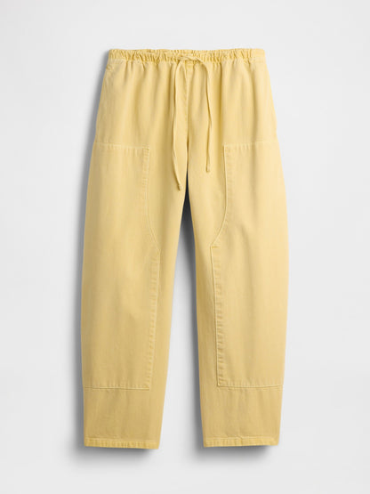 Sarı Easy Double-knee Barrel Pantolon