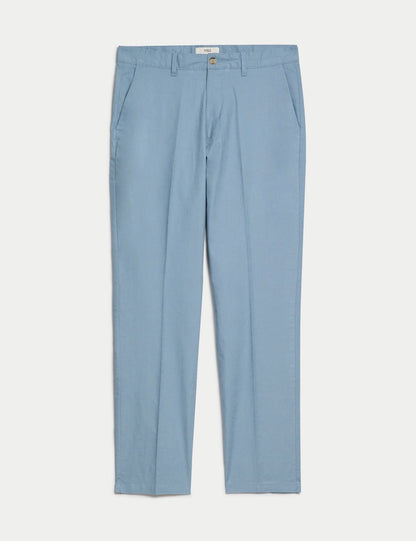 Regular Fit Keten Chino Pantolon