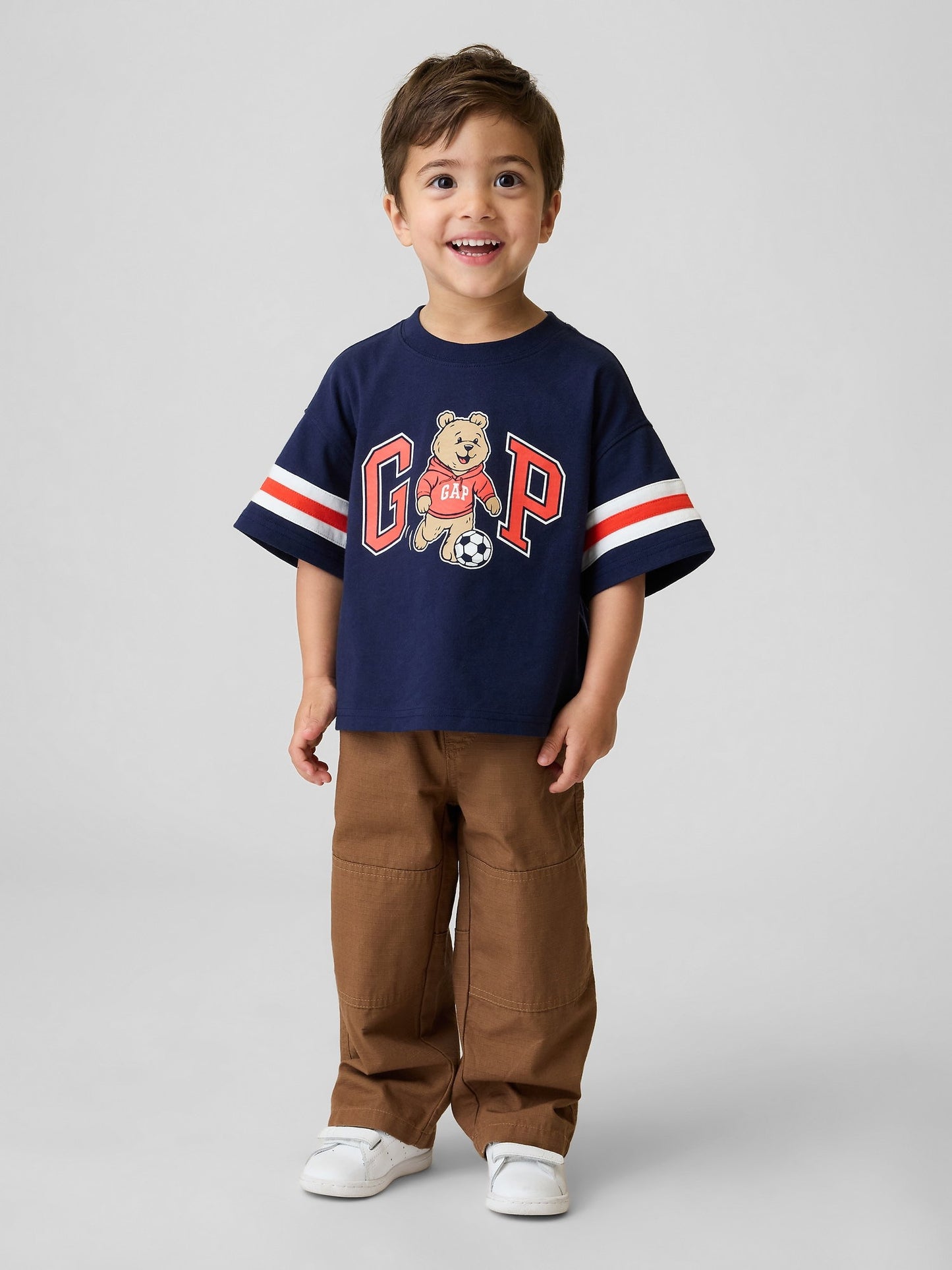 Kahverengi Pull-on Baggy Double-knee Carpenter Pantolon
