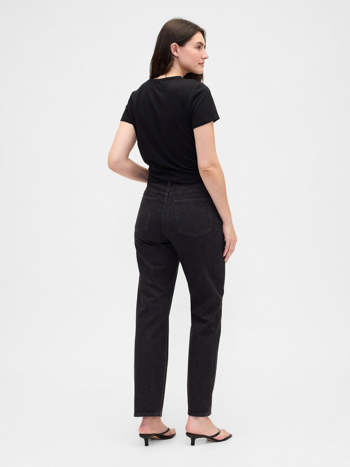 Siyah High Rise '90s Original Straight Jean Pantolon