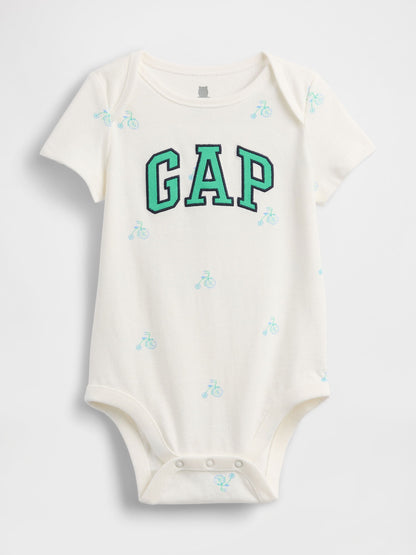 Beyaz First Favorites Organik Pamuk Logo Bodysuit