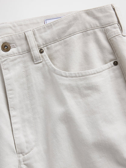 Açık Gri Keten Karışımlı Relaxed Straight Pantolon