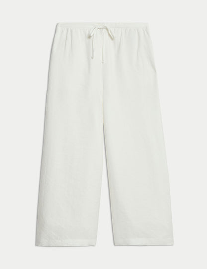 Lyocell Wide Leg Crop Pantolon