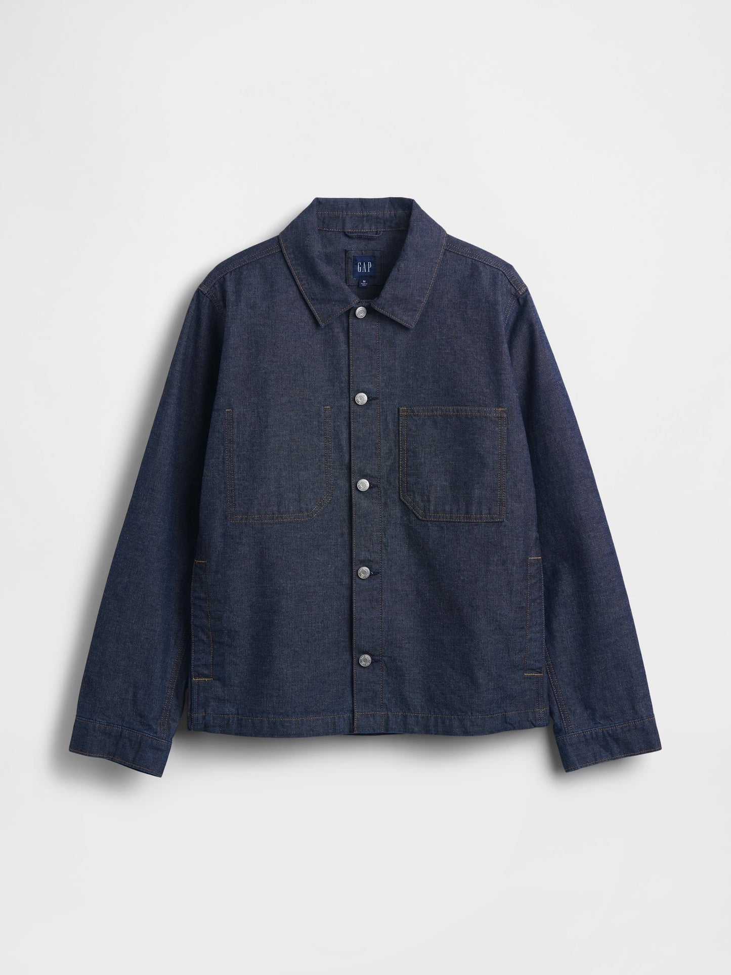 Koyu Mavi Canvas Denim Relaxed Gömlek Ceket