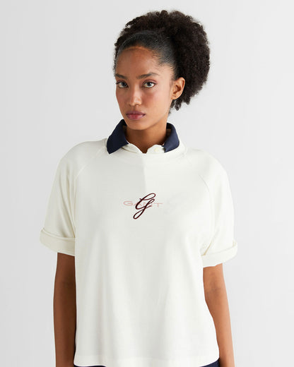 Embroidery C-neck T-shirt